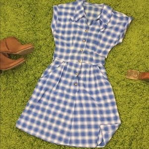 Cowgirl blue gingham Vintage Shirt Dress